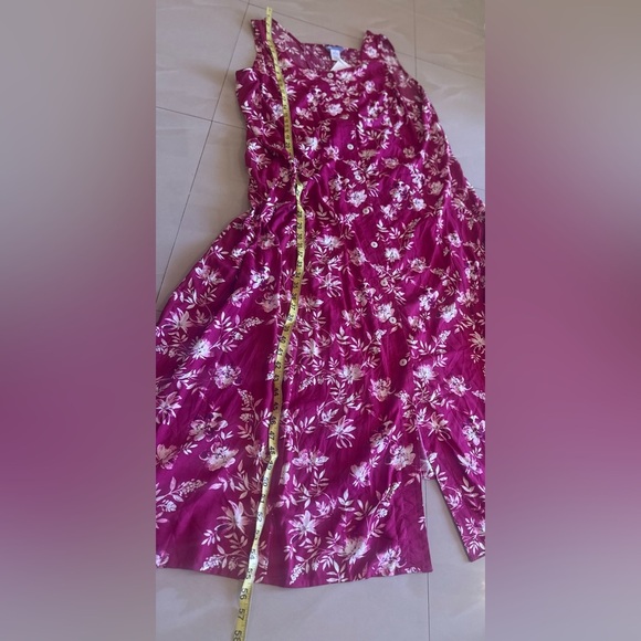 Koret pink Floral Sleeveless Maxi Button Front Dress 2X Plus summer lightweight - Picture 10 of 16